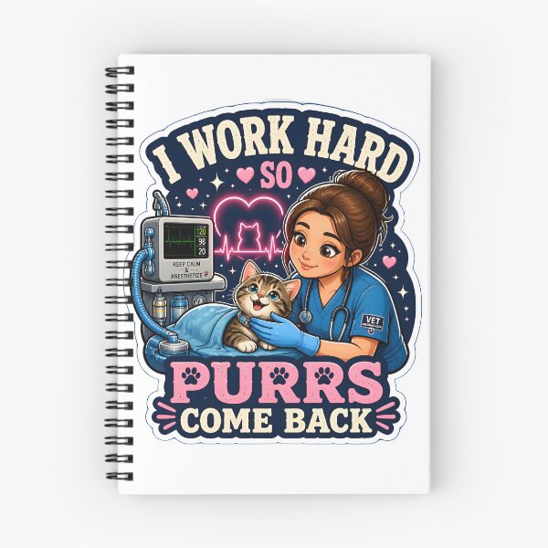 Item preview, I Work Hard So Purrs Come Back – Cute Cat Veterinary Anesthesia Design designed and sold by Bettybee00.
