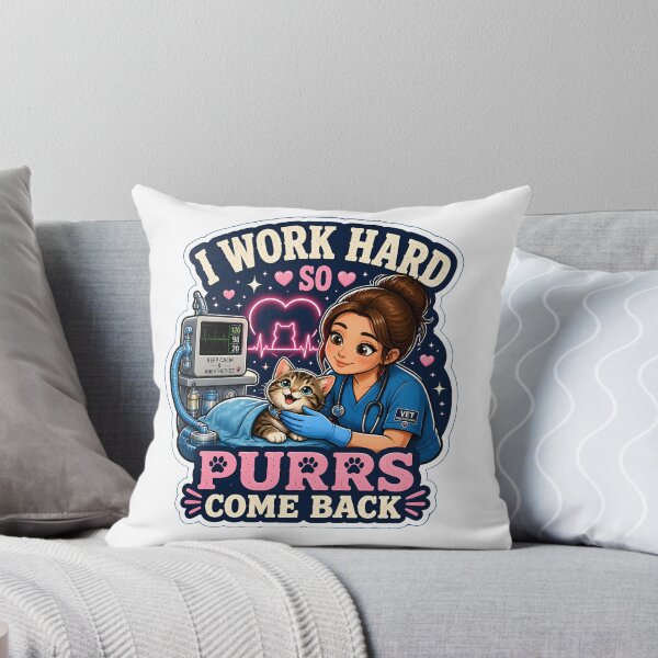 Item preview, I Work Hard So Purrs Come Back – Cute Cat Veterinary Anesthesia Design designed and sold by Bettybee00.