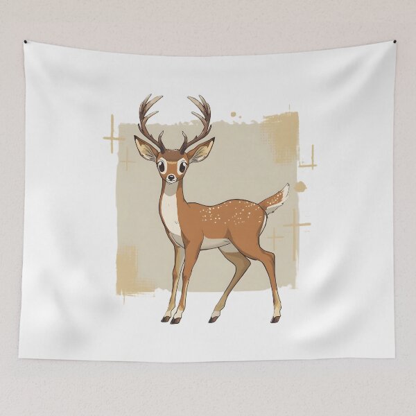 Item preview, Cute Kawaii Deer Sticker | Adorable Cartoon Buck with Antlers Illustration designed and sold by dreamz-world.
