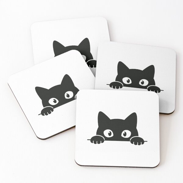 Item preview, Black Cat Peeking Cute Minimalist Kawaii Peeping Kitten Graphic designed and sold by raedattia.