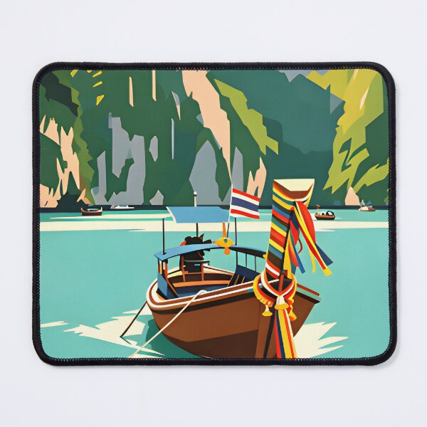 Item preview, Phi Phi Island Longtail Paradise – Vintage Thailand Travel Poster designed and sold by Spirit of Siam.