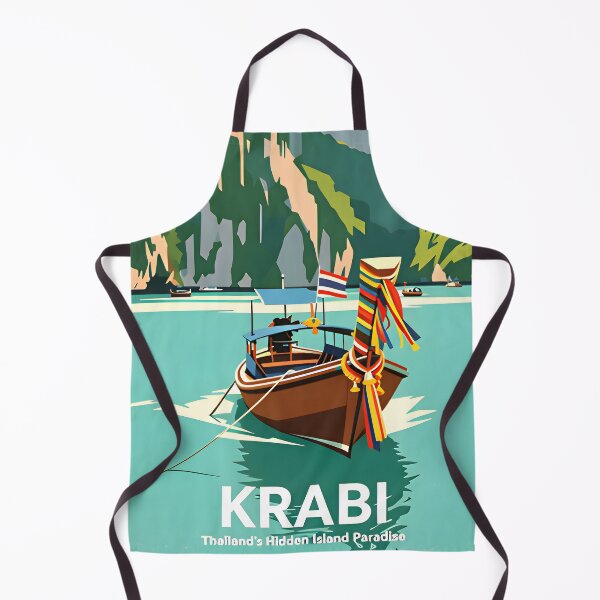 Item preview, Phi Phi Island Longtail Paradise – Vintage Thailand Travel Poster designed and sold by Spirit of Siam.