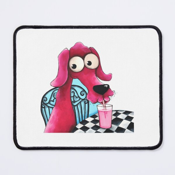 Item preview, Funny Pink Dog Drinking Milk designed and sold by barneylifes.