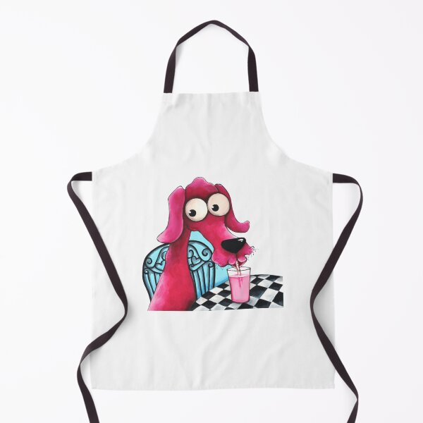 Item preview, Funny Pink Dog Drinking Milk designed and sold by barneylifes.