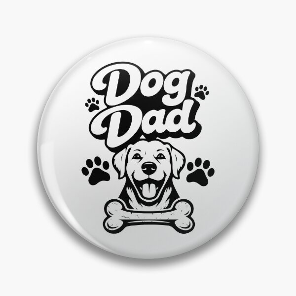 Item preview, Dog Dad Retro Bubble Typography Design with Dog Face Paw Prints and Bone Graphic designed and sold by GiaoCalonas.