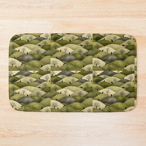 Item preview, Silhouette Wandering Cats Matcha Whispering Hills designed and sold by Mindworx21.