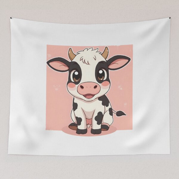 Item preview, Cute Kawaii Cow Sticker | Adorable Baby Cow Cartoon Illustration designed and sold by dreamz-world.