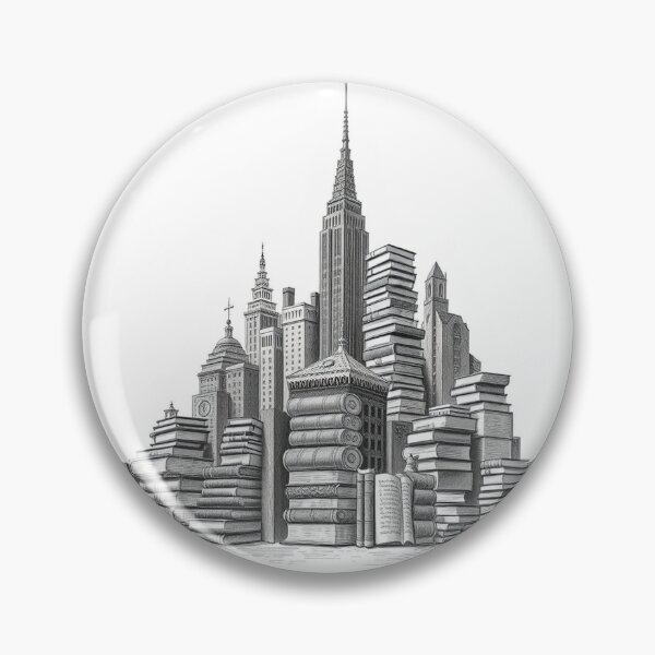 Item preview, A Cityscape Made Entirely Of Stacked Books Vintage designed and sold by QuirkThreadsCo.
