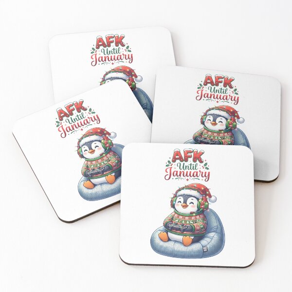 Item preview, AFK Until January Gamer Penguin designed and sold by DesignsCreative.
