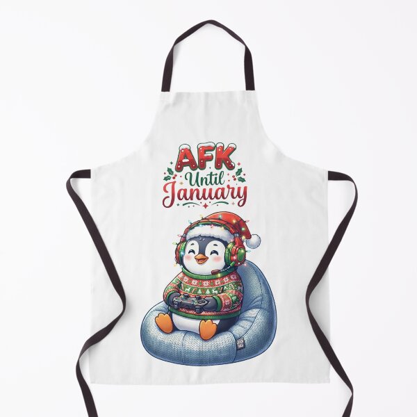 Item preview, AFK Until January Gamer Penguin designed and sold by DesignsCreative.