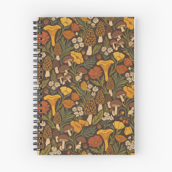 Item preview, 70s Retro Mushroom and Floral Pattern - Groovy Cottagecore Woodland designed and sold by Artful Accents.