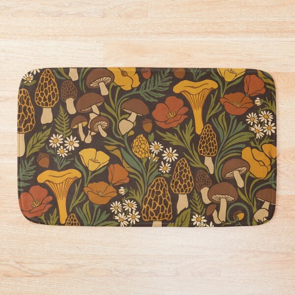Item preview, 70s Retro Mushroom and Floral Pattern - Groovy Cottagecore Woodland designed and sold by Artful Accents.