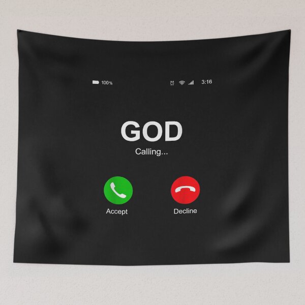 Item preview, God Calling Funny God Phone Christian Church Mens Women Kids designed and sold by FrankIsabel.