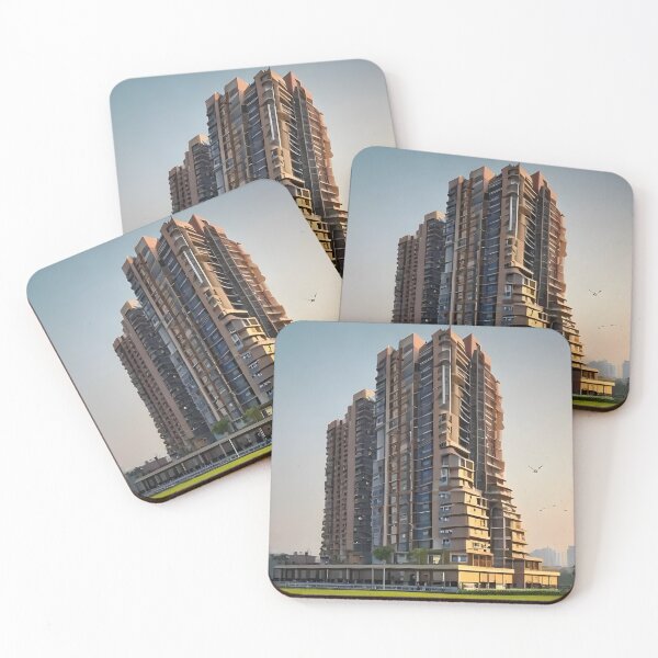 Item preview, Modern High-Rise Apartment Building at Sunset designed and sold by Bhaskar Digital Art.