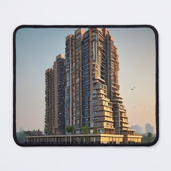 Item preview, Modern High-Rise Apartment Building at Sunset designed and sold by Bhaskar Digital Art.