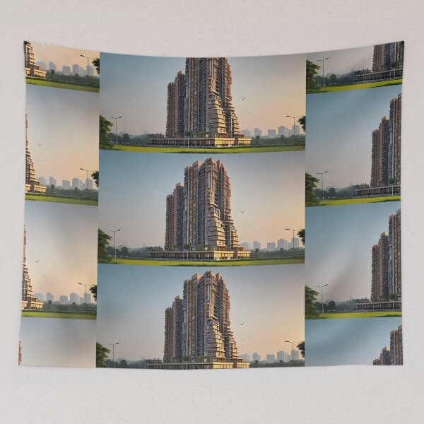 Item preview, Modern High-Rise Apartment Building at Sunset designed and sold by Bhaskar Digital Art.