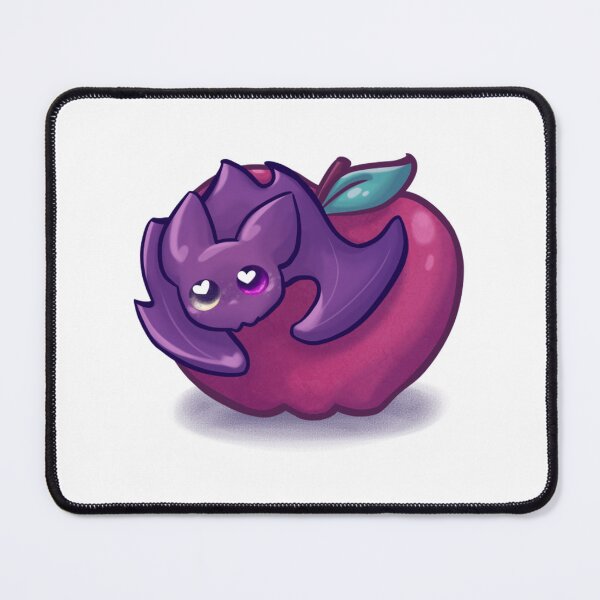 Item preview, Cute Purple Bat Eating Apple Snack Art designed and sold by lilLilaBat.
