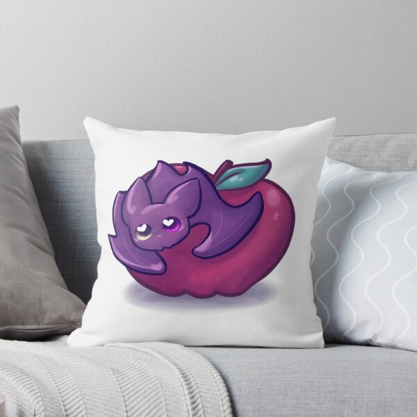 Item preview, Cute Purple Bat Eating Apple Snack Art designed and sold by lilLilaBat.