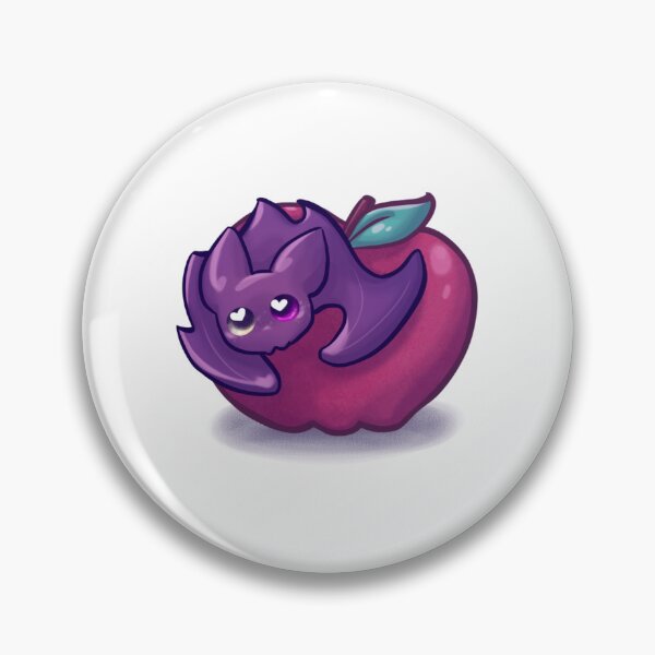 Item preview, Cute Purple Bat Eating Apple Snack Art designed and sold by lilLilaBat.
