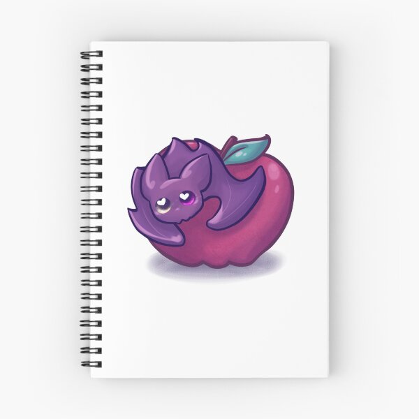 Item preview, Cute Purple Bat Eating Apple Snack Art designed and sold by lilLilaBat.