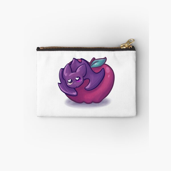Item preview, Cute Purple Bat Eating Apple Snack Art designed and sold by lilLilaBat.