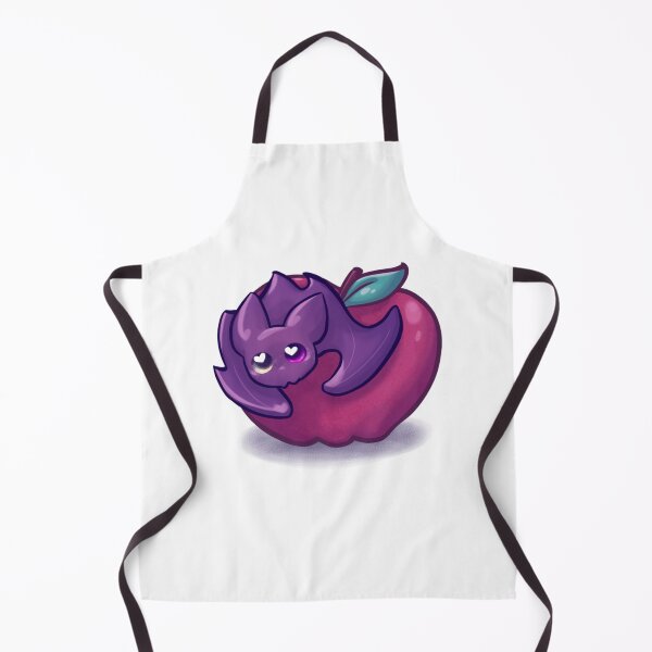 Item preview, Cute Purple Bat Eating Apple Snack Art designed and sold by lilLilaBat.