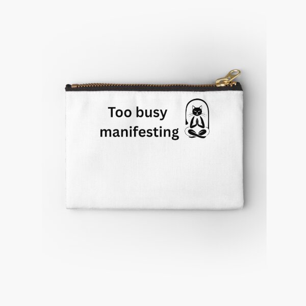 Item preview, Too Busy Manifesting Meditating Cat Typography designed and sold by Milkydreamrose.
