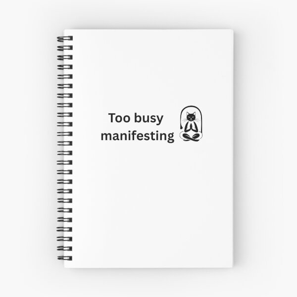 Item preview, Too Busy Manifesting Meditating Cat Typography designed and sold by Milkydreamrose.