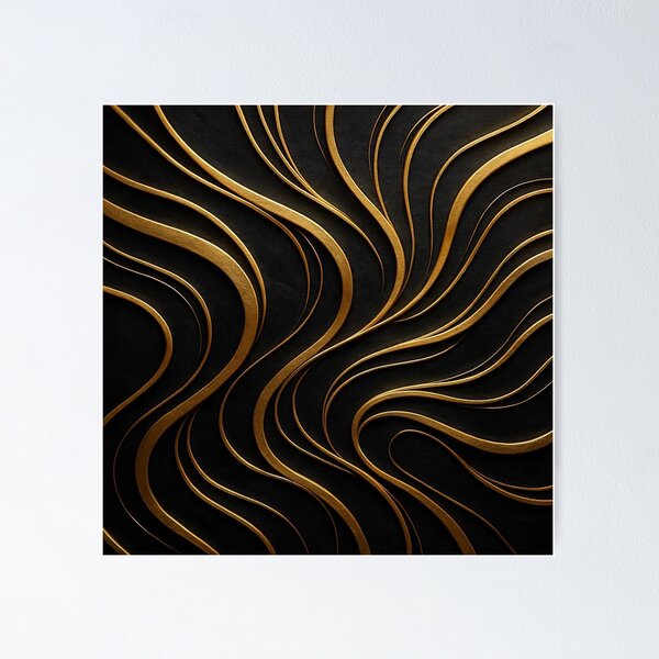 Item preview, Golden Organic Wave designed and sold by Ingorgia Studio.