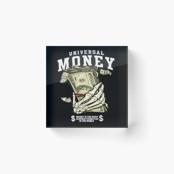 Item preview, Universal Money Skeleton Hand Holding Cash Graphic T-Shirt | Dark Aesthetic Wealth Quote Design designed and sold by Bhaskar Digital Art.