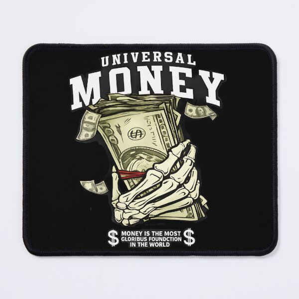 Item preview, Universal Money Skeleton Hand Holding Cash Graphic T-Shirt | Dark Aesthetic Wealth Quote Design designed and sold by Bhaskar Digital Art.