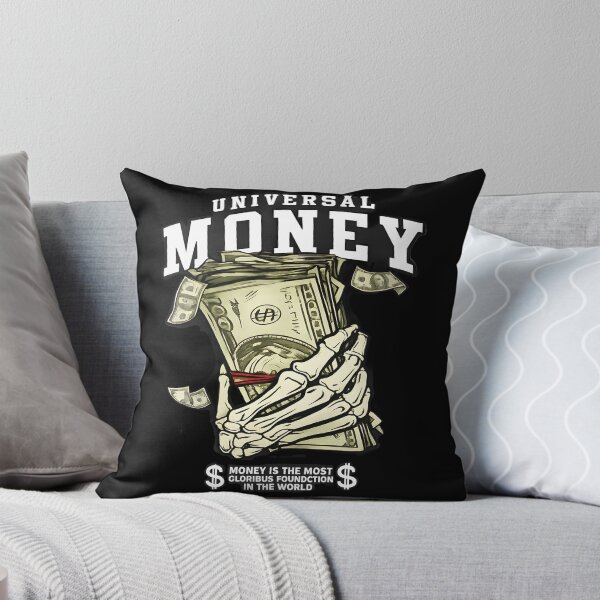 Item preview, Universal Money Skeleton Hand Holding Cash Graphic T-Shirt | Dark Aesthetic Wealth Quote Design designed and sold by Bhaskar Digital Art.