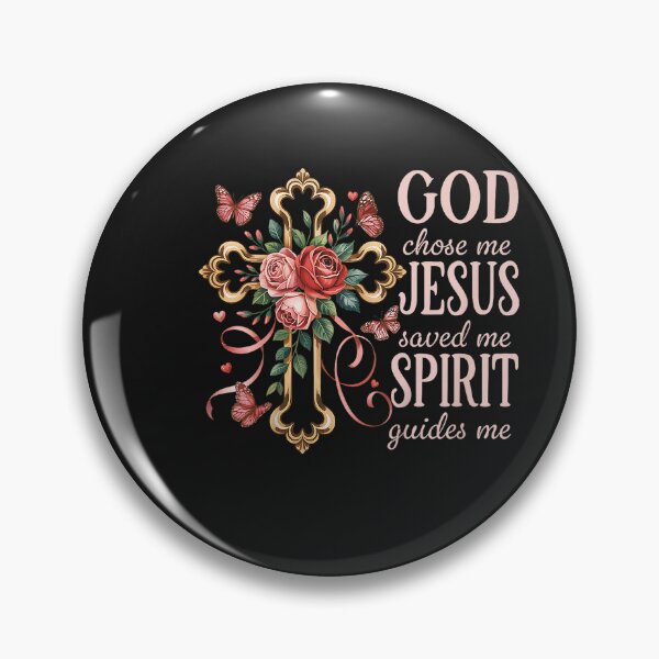 Item preview, God Chose Me Jesus Saved Me Pretty Rose Cross Christian designed and sold by FrankIsabel.