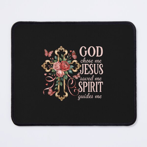 Item preview, God Chose Me Jesus Saved Me Pretty Rose Cross Christian designed and sold by FrankIsabel.