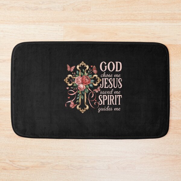 Item preview, God Chose Me Jesus Saved Me Pretty Rose Cross Christian designed and sold by FrankIsabel.
