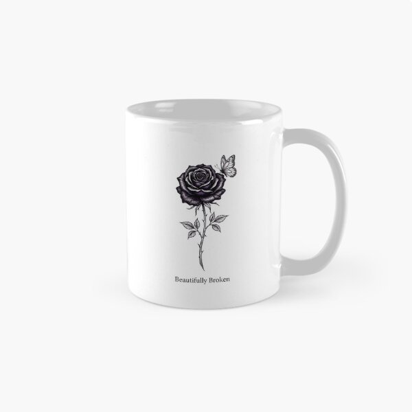 Item preview, Beautifully Broken Vintage Dark Rose and Butterfly Illustration designed and sold by Ortsas.