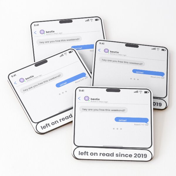 Item preview, Left On Read Funny Text Message Sticker designed and sold by QuirkyCartel.