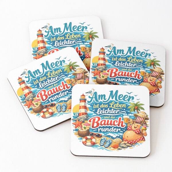 Item preview, Life is easier and your belly is rounder by the sea – the charming holiday design for coastal fans designed and sold by CoolContent Factory.