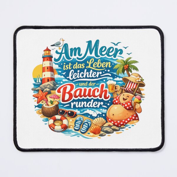 Item preview, Life is easier and your belly is rounder by the sea – the charming holiday design for coastal fans designed and sold by CoolContent Factory.