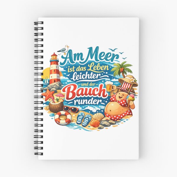 Item preview, Life is easier and your belly is rounder by the sea – the charming holiday design for coastal fans designed and sold by CoolContent Factory.