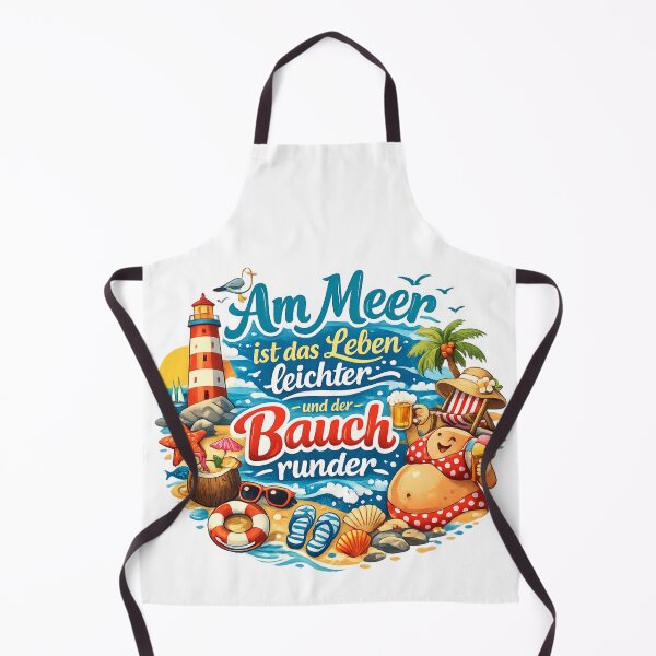 Item preview, Life is easier and your belly is rounder by the sea – the charming holiday design for coastal fans designed and sold by CoolContent Factory.
