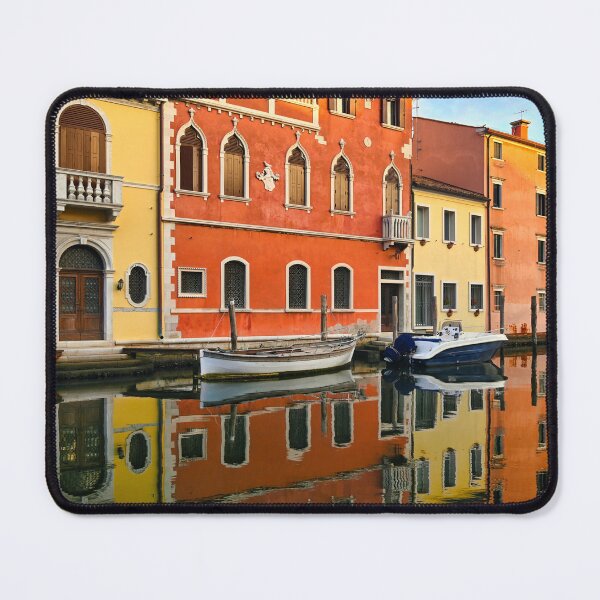 Item preview, Old colourful houses and boats, reflection in canal of Chioggia,summertime, Italy designed and sold by goceris.