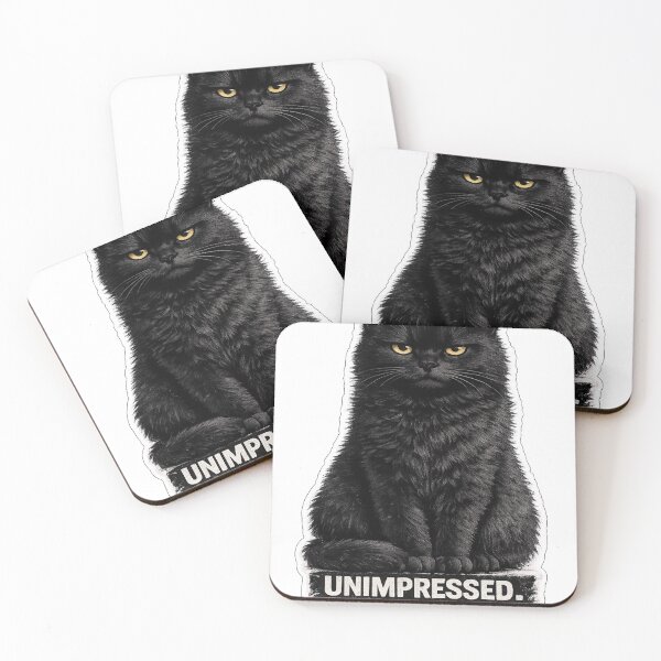 Item preview, UNIMPRESSED Funny Black Cat Sticker | Sarcastic Cat Meme | Grumpy Cat Lover designed and sold by Skedart.