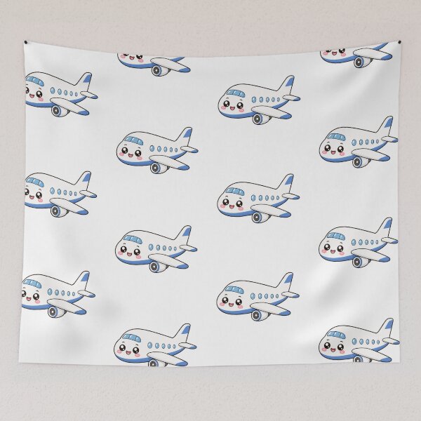 Item preview, Cute Kawaii Airplane Flying Vacation Travel Illustration designed and sold by Seculinator.