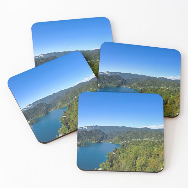Item preview, Lake Bled and mountains, summertime landscape,Pilgrimage Church of the Assumption of Maria, Slovenia designed and sold by goceris.