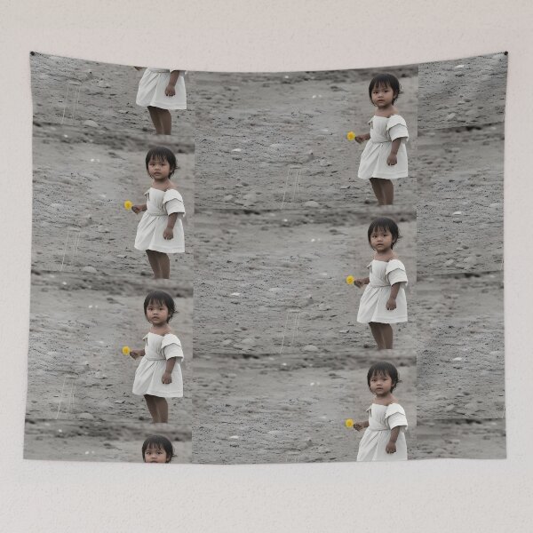 Item preview, Lonely Child Holding Yellow Flower | Emotional Minimal Photography | Sad Landscape Art designed and sold by Bhaskar Digital Art.