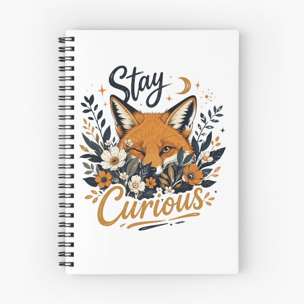 Item preview, Stay Curious Fox | Cute Woodland Fox Floral Illustration | Nature Lover Animal Sticker & T-Shirt Design designed and sold by Lovestickerco.