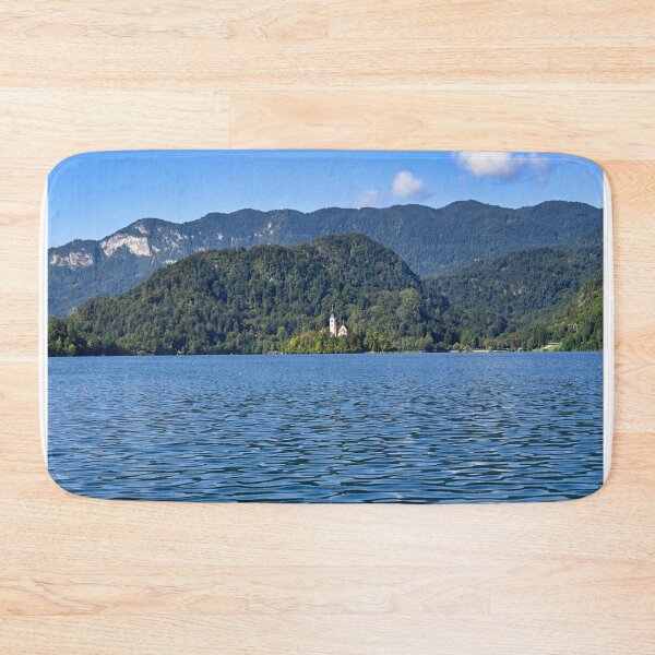 Item preview, Lake Bled and mountains landscape,Pilgrimage Church of the Assumption of Maria, Slovenia designed and sold by goceris.
