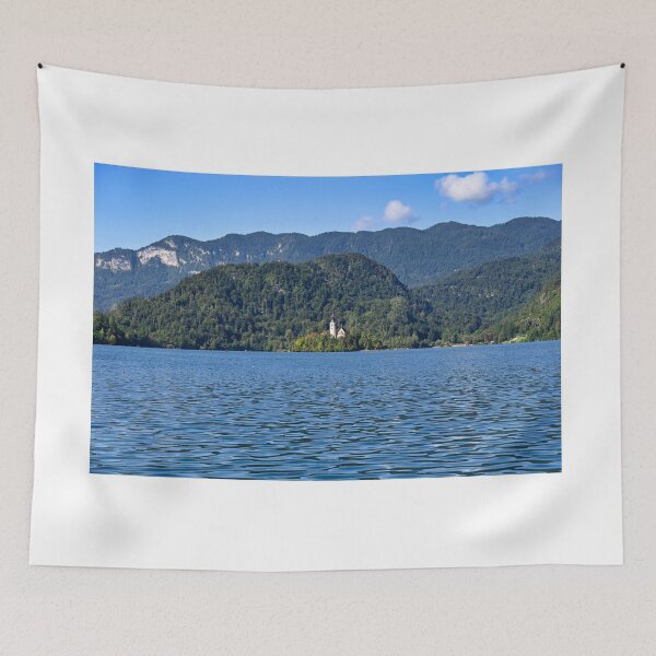 Item preview, Lake Bled and mountains landscape,Pilgrimage Church of the Assumption of Maria, Slovenia designed and sold by goceris.