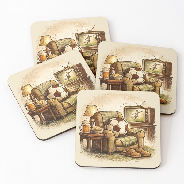 Item preview, Retired Soccer Fan Gift Vintage Couch Art designed and sold by Corvoria.